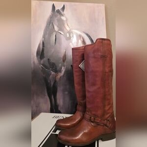 New w/tags FRYE PHILLIP RING Brown Leather Riding Boots